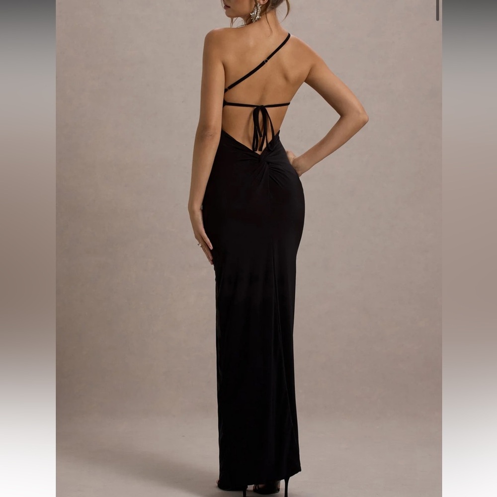Club L London One Shoulder Black Dress